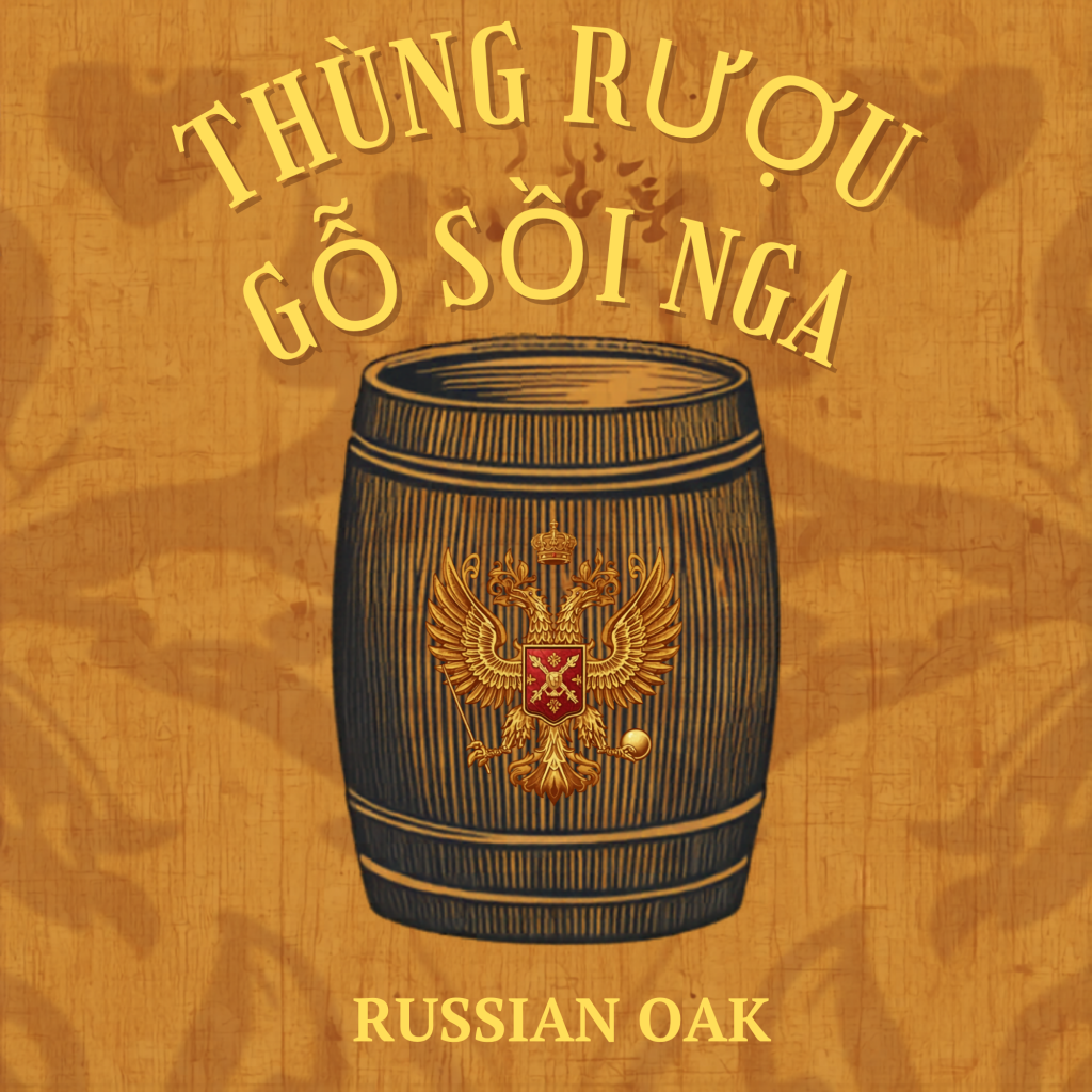 LOGO THÙNG RƯỢU GỖ SỒI NGA